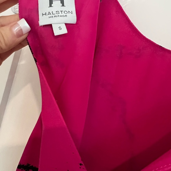 Halston -Elegant Pink and Black Dress size 8 NWOT - Picture 8 of 9